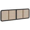 vidaXL Testiera con testiera Nero 180 x 55 x 3 cm Rattan