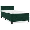 vidaXL Giroletto a Molle con Materasso Verde Scuro 100x200 cm Velluto