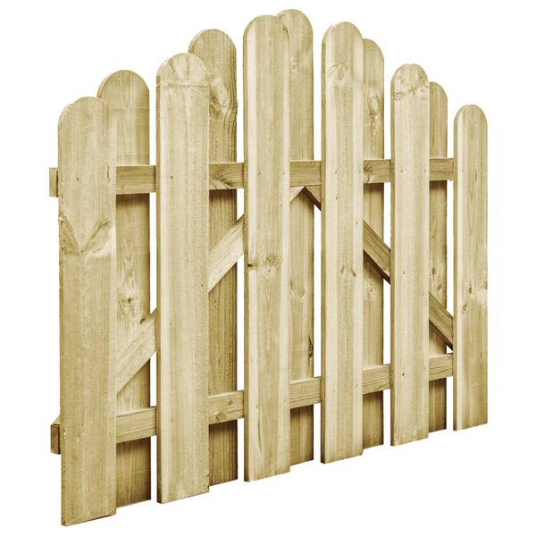 vidaXL Cancello da Giardino in Legno di Pino Impregnato 100x75 cm