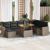 vidaXL Set Divano da Giardino 9 pz con Cuscini Grigio in Polyrattan