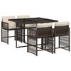 vidaXL Set da Pranzo da Giardino 5pz con Cuscini in Polyrattan Marrone