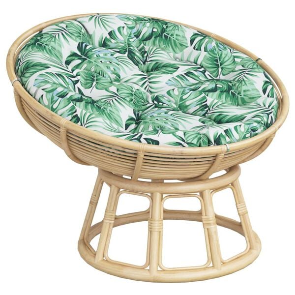 vidaXL Cuscino Rotondo Motivo a Foglie &Oslash; 100x11 cm in Tessuto Oxford