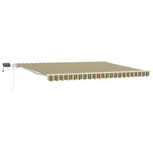 vidaXL Tenda retrattile Verde e giallo 450 &times; 350 cm