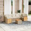 vidaXL Set Divano da Giardino 8 pz con Cuscini Beige in Polyrattan