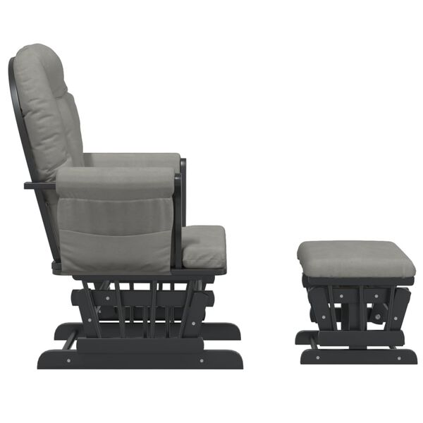 vidaXL Poltrona Glider con Sgabello Grigio Chiaro in Tessuto
