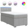 vidaXL Giroletto a Molle con Materasso Grigio Chiaro 80x200 cm Tessuto