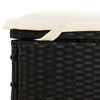 vidaXL Lettino con Tetto Pieghevole Nero 213x63x97 cm Polyrattan