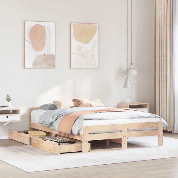 vidaXL Letto senza Materasso 160x200 cm in Legno Massello di Pino