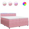 vidaXL Giroletto a Molle con Materasso Rosa 200x200 cm in Velluto