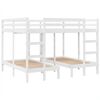 vidaXL Giroletto Castello Triplo Bianco 160x200/80x160cm Massello Pino