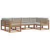 vidaXL Set di divani da esterno 6 pcs Grigio Naturale e Chiaro