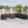 vidaXL Set Divano da Giardino con cuscino 11 pcs Nero Alluminio