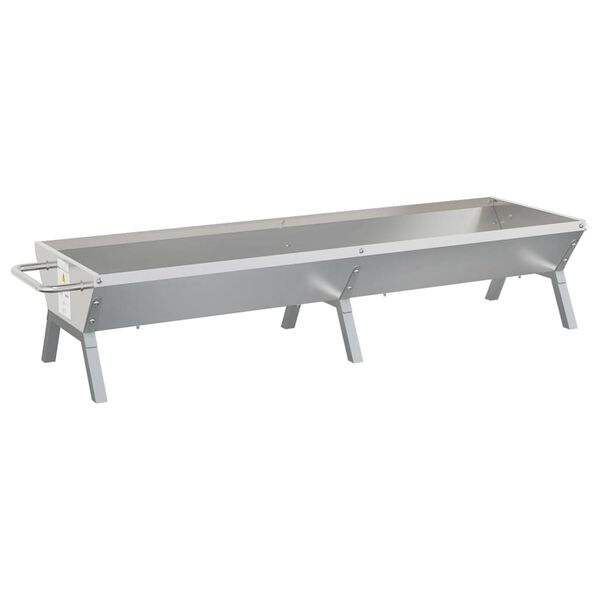 vidaXL Vassoio per Barbecue Argento 158x42x31 cm Acciaio Inox