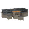 vidaXL Set Divano da Giardino con cuscino 9 pcs Grigio polyrattan