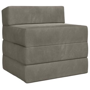 vidaXL Divano Letto Pieghevole Grigio Chiaro 200 x 70 x 15 cm Velluto