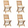 vidaXL Sedia pieghevole 4 pz Bianco Legno massello di acacia