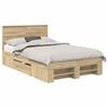 vidaXL Struttura del letto con testiera Rovere Sonoma 137 x 203 cm