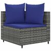 vidaXL Set Divano da Giardino 8 pz con Cuscini Grigio in Polyrattan