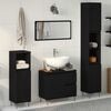 vidaXL Set di mobili per il bagno 3 pcs Rovere Nero 30 x 30 x 190 cm