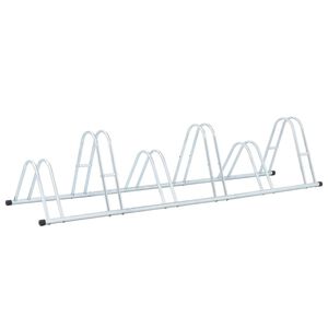 vidaXL Supporto per 6 Bici da Pavimento Autoportante Acciaio Zincato