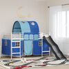 vidaXL Struttura del letto loft per bambini Bianco e Blu 79,5 x 200 cm