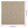 vidaXL Tappeto ZIZUR Beige 120x120 cm Aspetto Iuta Interni ed Esterni