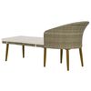 vidaXL Chaise Longue da Giardino in Polyrattan Grigio/Beige