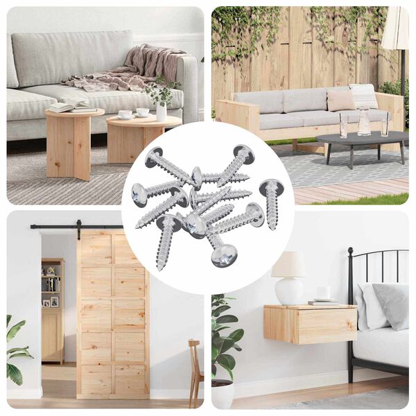 vidaXL Chiodo autofilettante 12 pcs Zincato 4 x 20 mm Acciaio