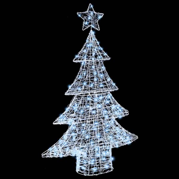 vidaXL Albero di Natale con 100 LED Bianco freddo 120 cm Acrilico