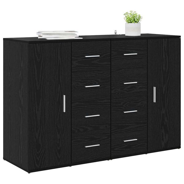 vidaXL Sideboards Corona 2 pcs Rovere Nero 59 x 39 x 80 cm