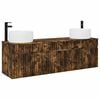 vidaXL Set di Armadi da Bagno 3 pz Rovere Fumo 49 x 44,5 x 66 cm
