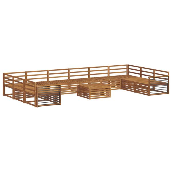 vidaXL Set divani 11 pcs Naturale Legno di Acacia Massello