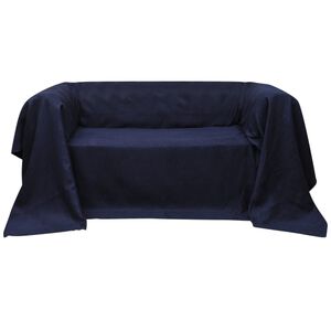 vidaXL Fodera per divano in micro-camoscio blu marino 140 x 210 cm