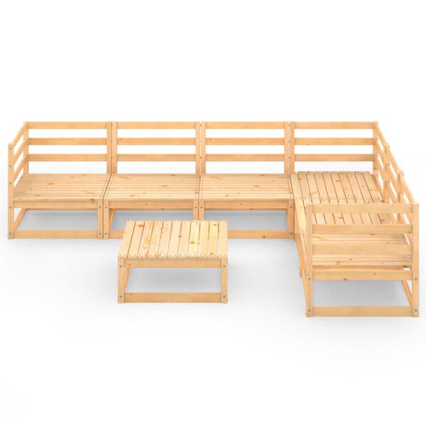 vidaXL Set Divani da Giardino 7 pz in Legno Massello di Pino