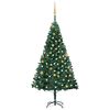 vidaXL Albero di Natale Preilluminato con Palline Verde 180 cm PVC
