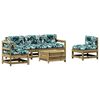 vidaXL Set Divani da Giardino 6pz con Cuscini Legno Impregnato di Pino