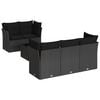 vidaXL Set Divano da Giardino 6 pz con Cuscini Nero in Polyrattan