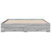 vidaXL Giroletto Cassetti Grigio Sonoma 200x200 cm Legno Multistrato
