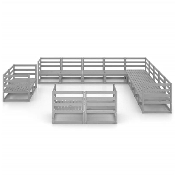 vidaXL Set Divani da Giardino 13 pz in Legno Massello di Pino