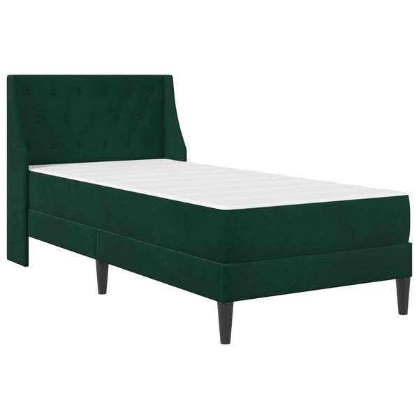 vidaXL Struttura letto con materasso Verde Scuro 80 x 200 cm Velluto