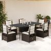 vidaXL Set da Pranzo da Giardino 7pz con Cuscini in Polyrattan Marrone