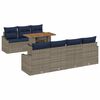 vidaXL Set Divano da Giardino 8 pcs Grigio Poly Rattan