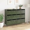 vidaXL Credenza Verde Oliva 135x39x103,5 cm Acciaio Laminato a Freddo