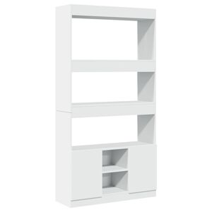 vidaXL Credenza Bianca 92x33x180 cm in Legno Multistrato