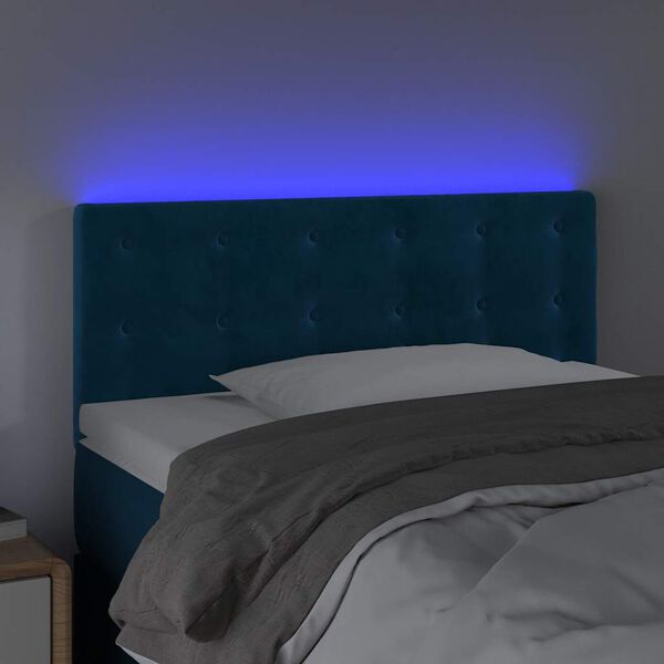 vidaXL Testiera a LED Blu scuro 90x5x78/88 cm in Tessuto
