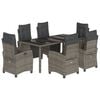 vidaXL Set da Pranzo da Giardino 7 pz con Cuscini in Polyrattan Grigio