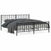 vidaXL Giroletto con Testiera e Pediera Metallo Nero 193x203 cm