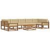 vidaXL Set di divani da esterno con cuscino 8 pcs Naturale e Beige