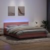 vidaXL Letto a Molle con Materasso e LED Rosa 180x210 cm in Velluto