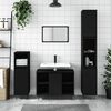 vidaXL Set Mobili da Bagno 3 pz Nero in Legno Multistrato
